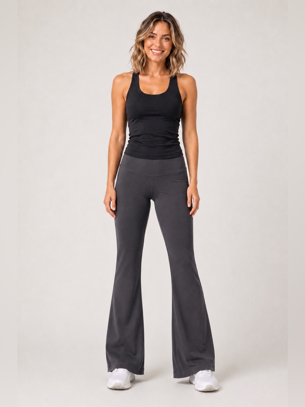 Tek Gear Smoke Gray Shapewear Flare Workout Pants Women’s Size Medium